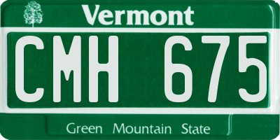 VT license plate CMH675
