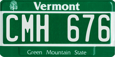 VT license plate CMH676