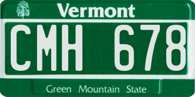 VT license plate CMH678
