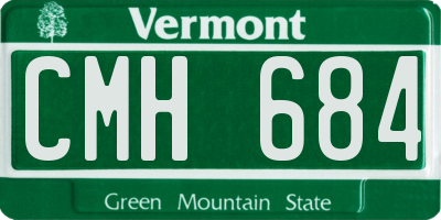 VT license plate CMH684