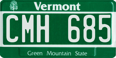 VT license plate CMH685