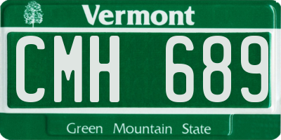 VT license plate CMH689