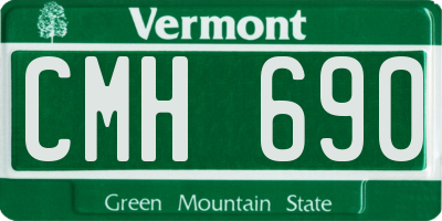 VT license plate CMH690