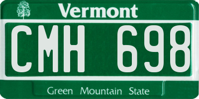 VT license plate CMH698