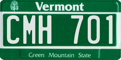 VT license plate CMH701