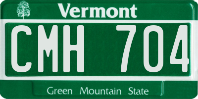 VT license plate CMH704