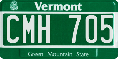 VT license plate CMH705