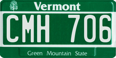 VT license plate CMH706