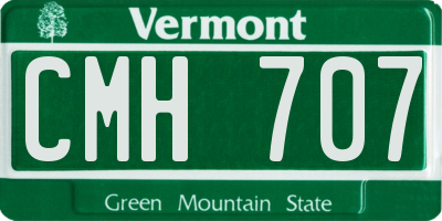 VT license plate CMH707
