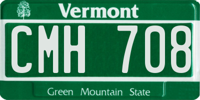 VT license plate CMH708