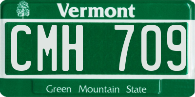 VT license plate CMH709