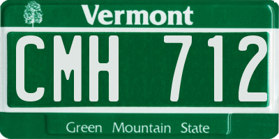 VT license plate CMH712