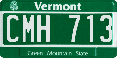 VT license plate CMH713
