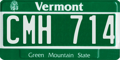 VT license plate CMH714