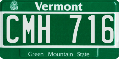 VT license plate CMH716