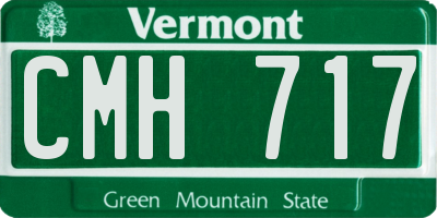 VT license plate CMH717
