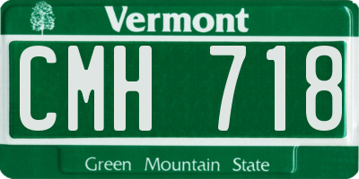 VT license plate CMH718