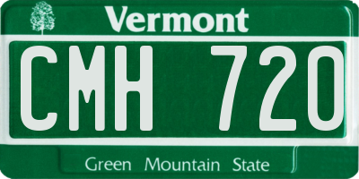 VT license plate CMH720