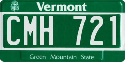 VT license plate CMH721