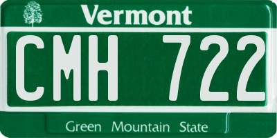 VT license plate CMH722