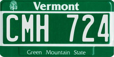 VT license plate CMH724