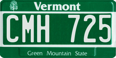 VT license plate CMH725