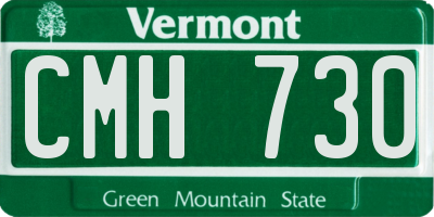 VT license plate CMH730