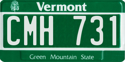 VT license plate CMH731