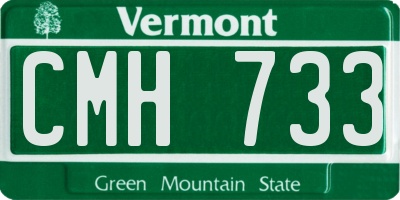 VT license plate CMH733