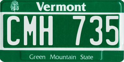 VT license plate CMH735