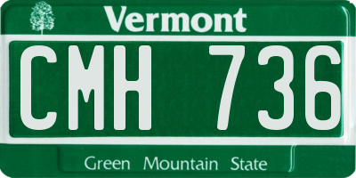 VT license plate CMH736