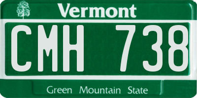 VT license plate CMH738