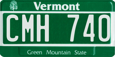 VT license plate CMH740