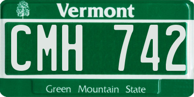 VT license plate CMH742