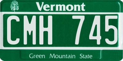 VT license plate CMH745