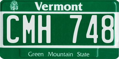 VT license plate CMH748