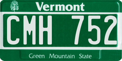 VT license plate CMH752