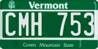 VT license plate CMH753