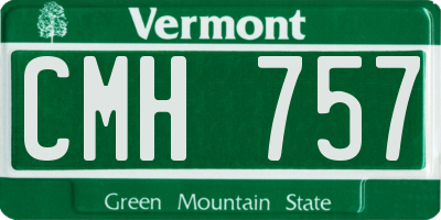 VT license plate CMH757