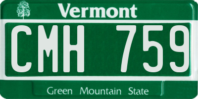 VT license plate CMH759