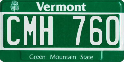 VT license plate CMH760
