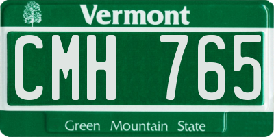 VT license plate CMH765
