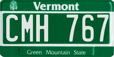 VT license plate CMH767