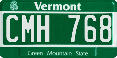 VT license plate CMH768