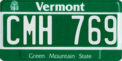 VT license plate CMH769