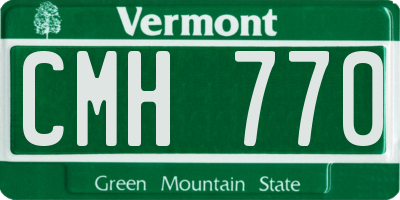 VT license plate CMH770