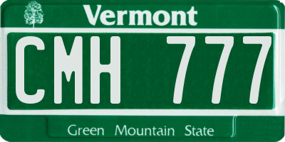 VT license plate CMH777