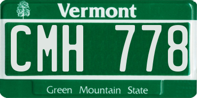 VT license plate CMH778