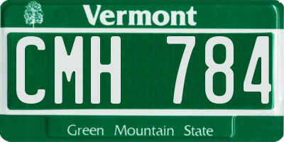 VT license plate CMH784