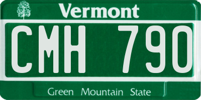 VT license plate CMH790